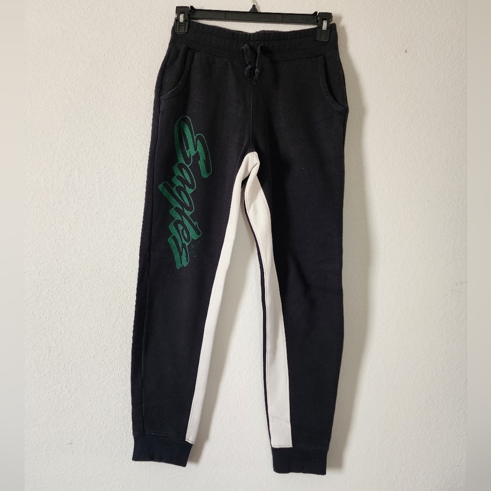 Junk Food Black Joggers with White Stripe and Philadelphia Eagles Logo Juniors M